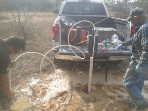 Sampling a Groundwater Monitor Well with Pump