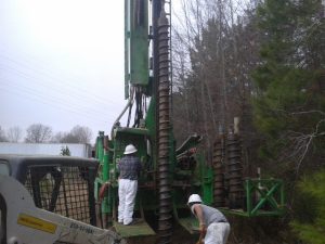 Canterra Combo Rig Utilizing 8 ¼ Hollow Stem Augers to install a 6-inch Saprolite injection well